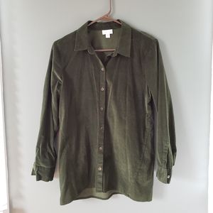 J.jill micro corduroy long sleeve button up